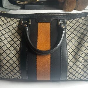 Gucci Diamante Boston Crossbody Canvas Leather Bag